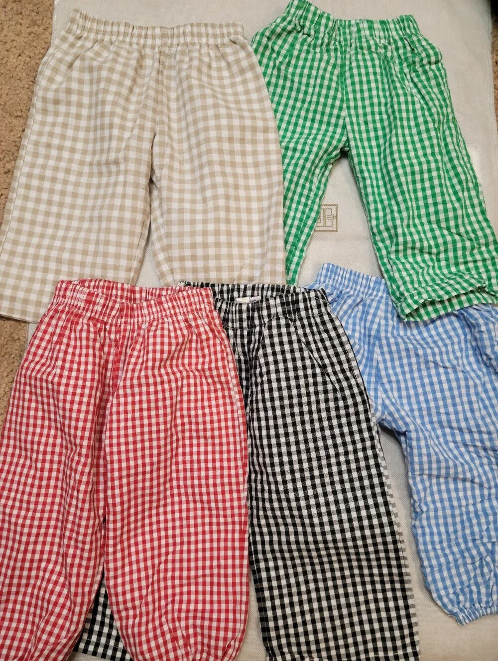 12pc Boys 3-6m & 6m Fall Bundle Gingham Stripe Cotton Knit Sets